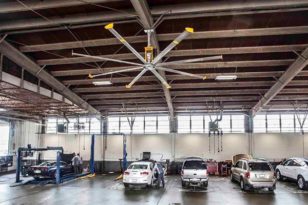 Powerfoil 8 overhead fan in garage